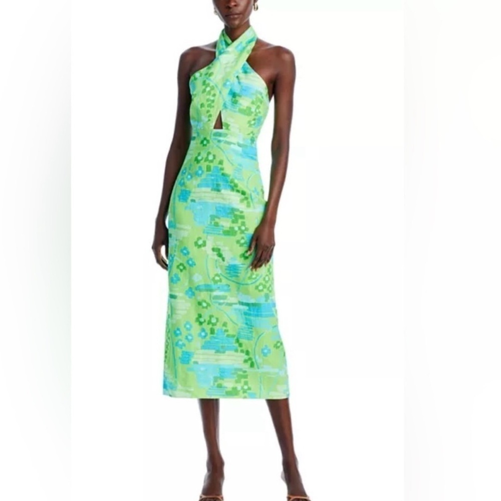 RHODE Paolo Linen Halter Midi Dress - Picture 5 of 10